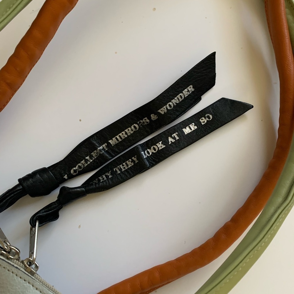 Carol Hearty vintage one if a kind, gray, genuine leather art bag, handbag - Picture 9 of 9